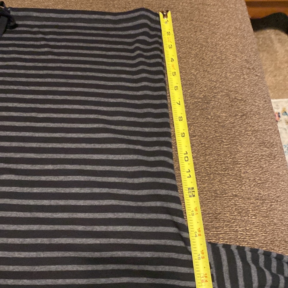 Lauren Ralph Lauren Active top pullover size large gray black striped - Picture 9 of 14